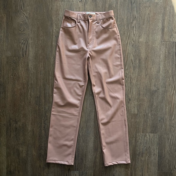Abercrombie & Fitch Leather 90s Straight Pants - Picture 2 of 4